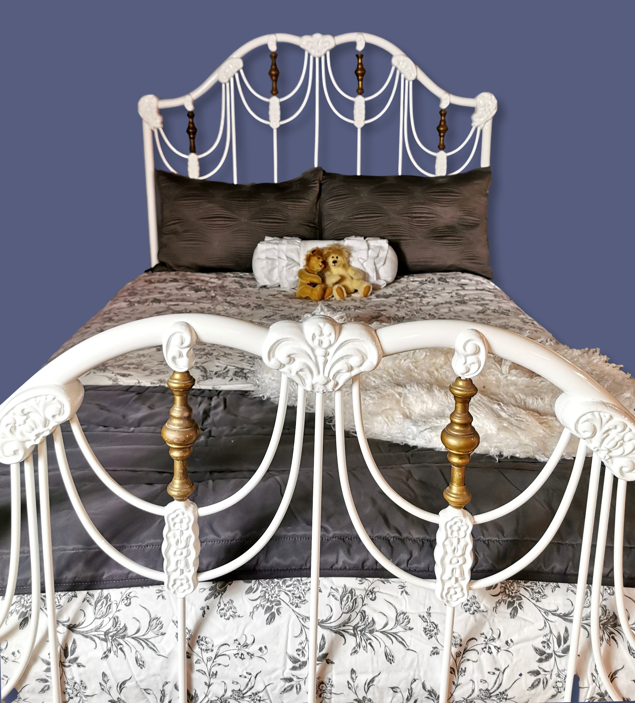 Full Antique Cast Iron Bed Cast Iron Bed Wrought Iron Bed Etsy