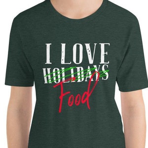Io amo il cibo Natale vacanze carino Costume festa gioia Egg Nog camicia