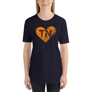 I Love Tennessee Orange Heart Cute Football Shirt