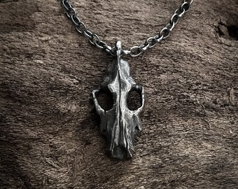 Le pendentif tête de mort de loup - collier tête de mort de loup, totem de loup, Ulfheðinn