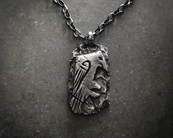 Pendentif corbeau - Huginn et Muninn, collier viking, bijoux vikings, pendentif Odin