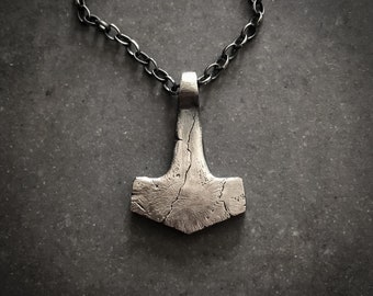 Pendentif Mjolnir - Amulette marteau de Thor, collier viking, bijoux vikings, Mjölnir