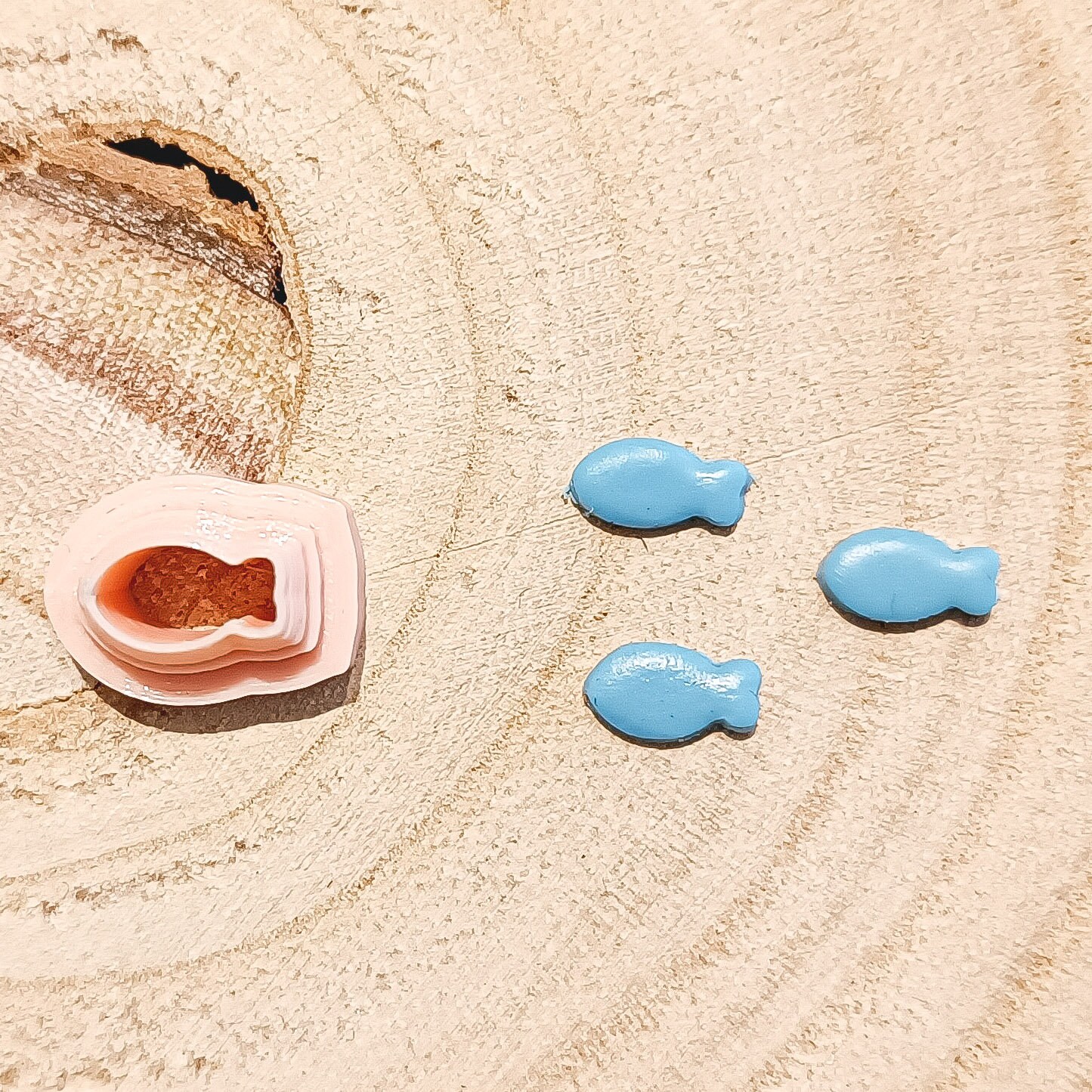 mini cutter for polymer clay, fimo mold, fish cutter, miniature fish, miniature mold, clay shapes