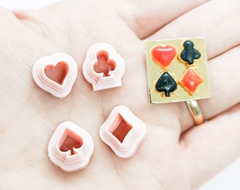 Miniature Cutter, Polymer Clay Cutter, Card Semi Mold, Jewelry Shapes, Fimo Molds, 3D Cutters