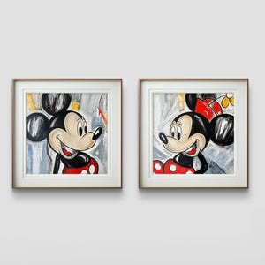ポップアートプリント2枚セット ミッキーとミニーのポスター2枚セット プリント写真用紙 オリジナルアートワークより
