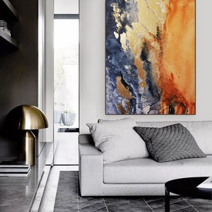 Abstract Painting Original Watercolor Painting Acrylic Fire and Water ...