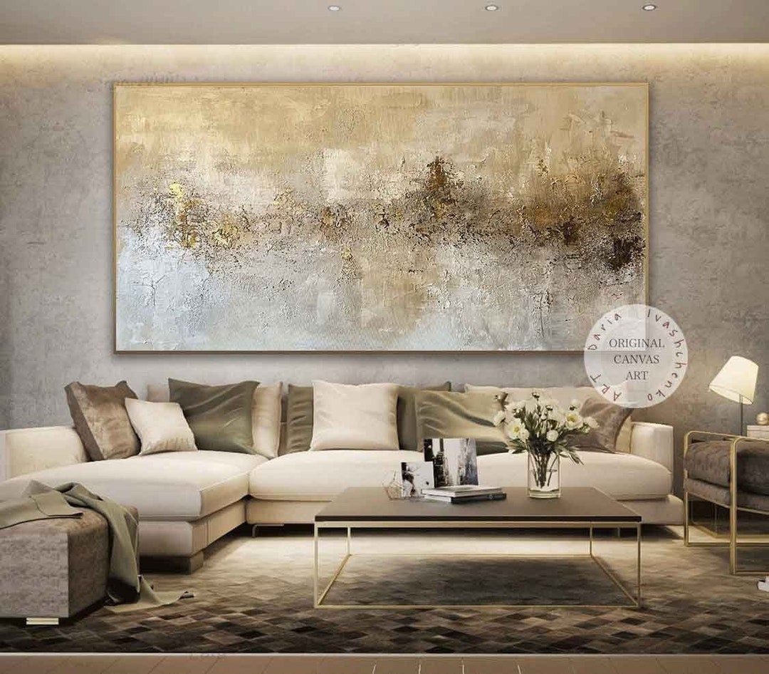 Beige Gold Painting Abstract Extra Large Textured Art Original Painting ...