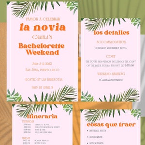 Paquete de 4 piezas de despedida de soltera CAMILA / Plantilla digital / Descarga instantánea
