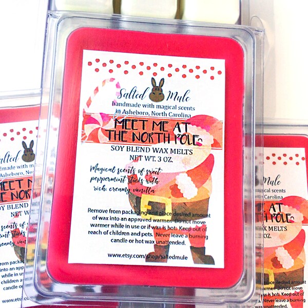 Meet Me at the North Pole | Soy Blend | Peppermint Vanilla Wax Tart | Home Fragrance | Peppermint Soy Wax Melt | Clamshell Wax | Parasoy