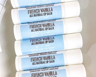 French Vanilla Lip Balm | All Natural Lip Balm | Flavored | Bath and Body | Lip Polish | Vanilla Ice Cream | Lip Care | Organic | Scented