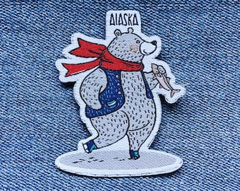 Travel patch: USA, Alaska (bear with salmon)