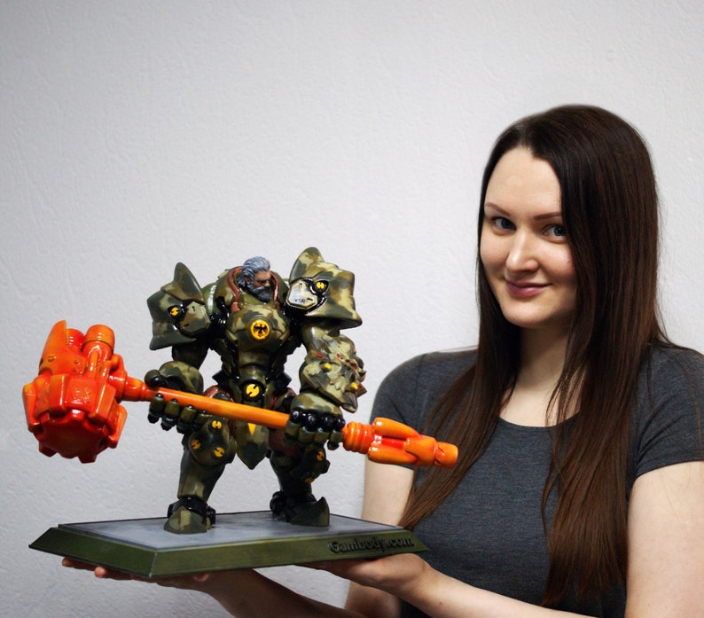 Reinhardt Overwatch sculpture Overwatch figure Overwatch Etsy