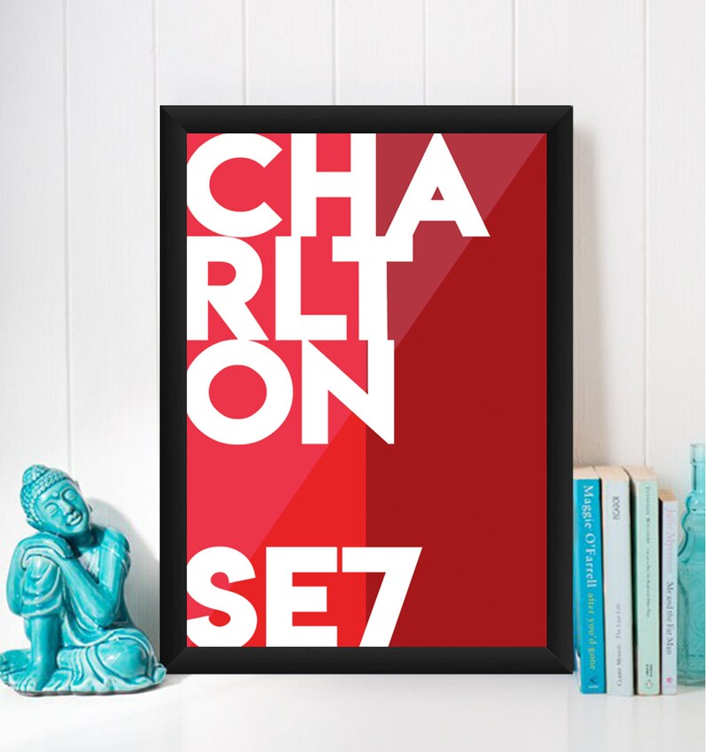 South London Poster Charlton Typography SE7 Gicl\u00e9e Art Print