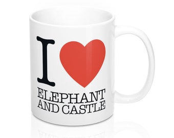 J’ai le cœur éléphant et château Mug