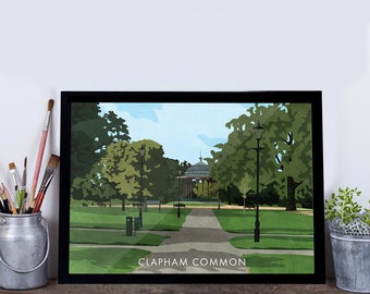 Clapham Common SW4 - Giclée Art Print - South London Poster