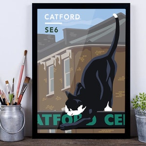 Catford Cat SE6 - Giclée Art Print - South London Poster