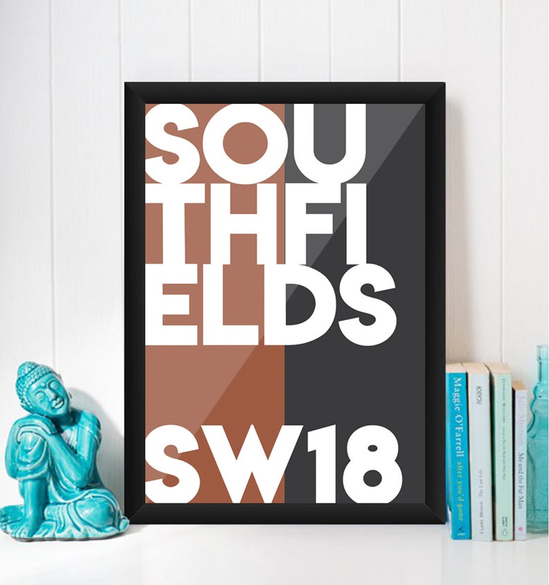 Southfields Typography SW18 Giclée Art Print South London Poster image 1