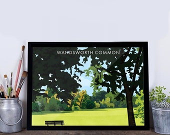 Wandsworth Common SW18 - Giclée Art Print - South London Poster