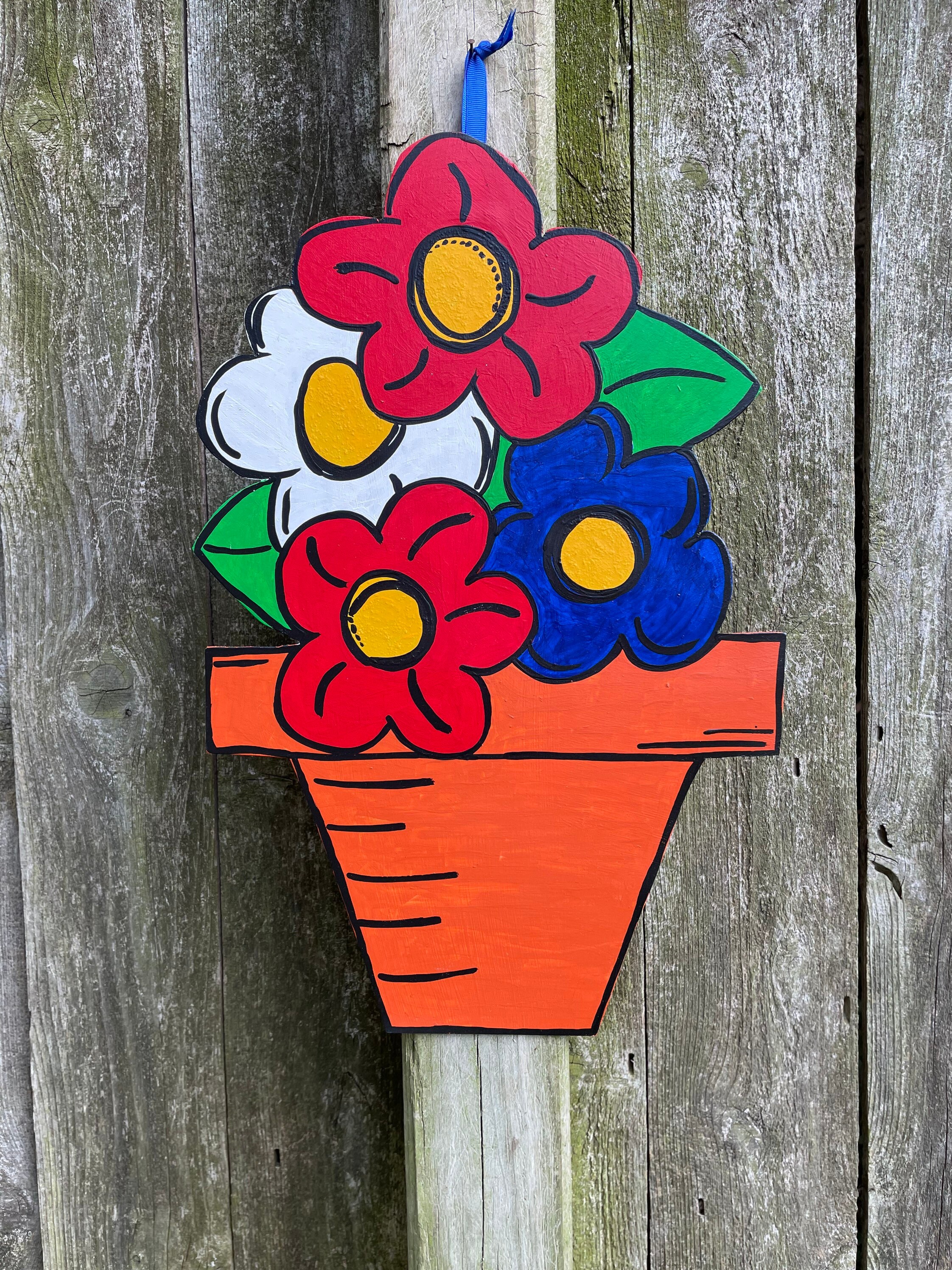 Reclaimed wood flower pot sign Etsy.de