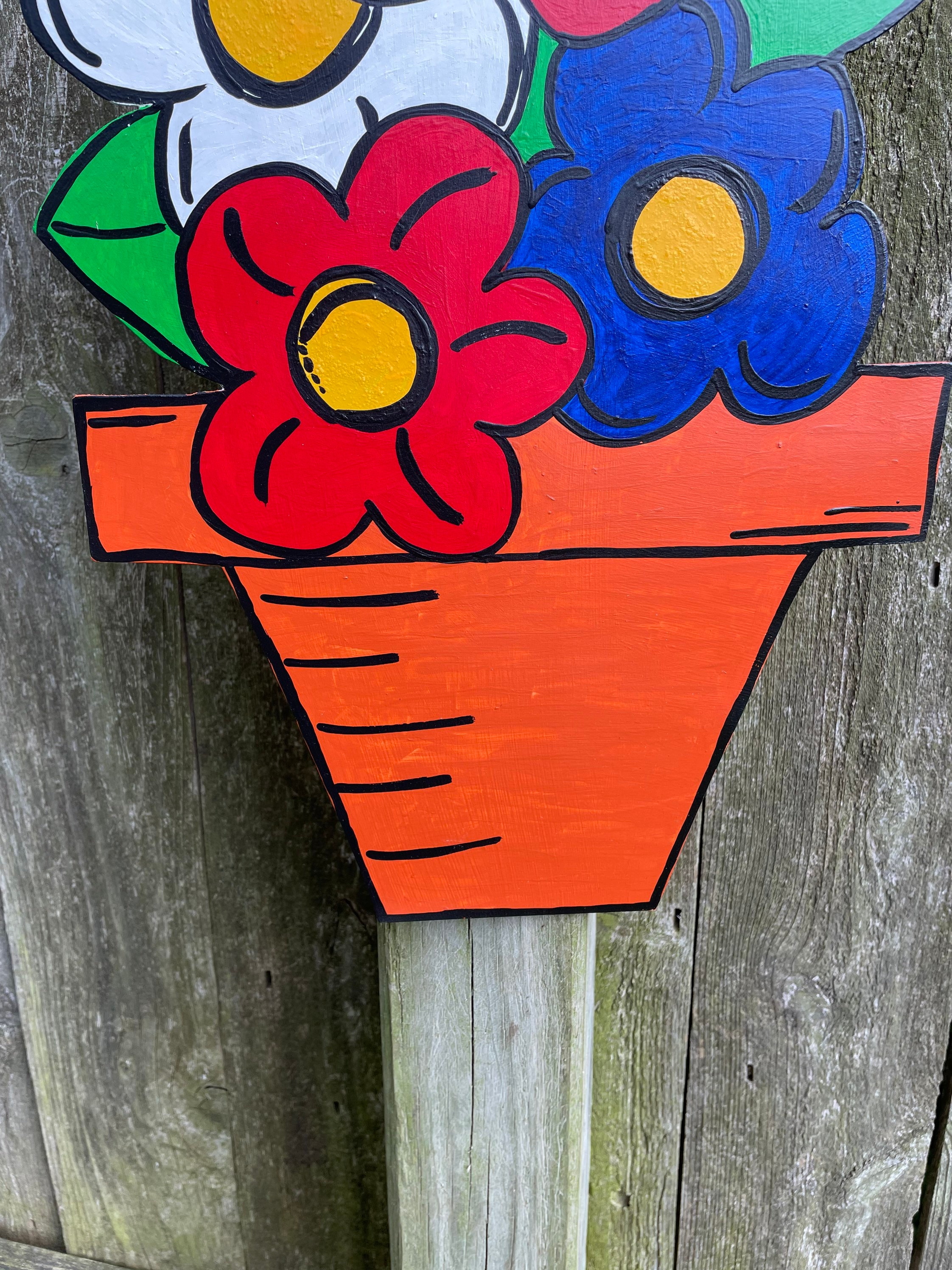 Reclaimed wood flower pot sign Etsy.de