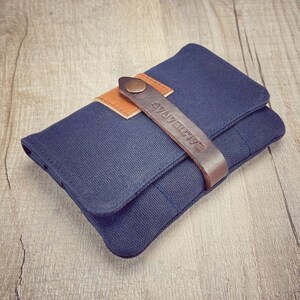 Waxed canvas Tobacco Pouch, Handmade Tobacco Pouch, Small canvas Pouch for smokers, black Tobacco Pouch