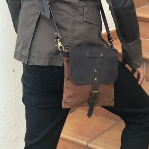 gewachster Canvas Messenger für Fahrrad, Fahrradtasche, Accessoires Fahrrad, Bike Accessories, Bike Messenger, Schultertasche, Men Messenger bag