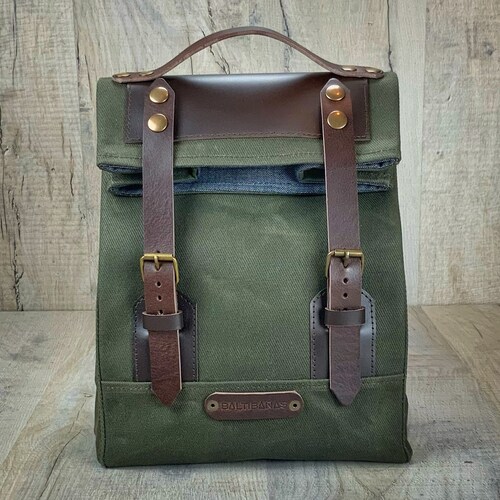 Black Waxed Canvas Lunch Bag Versatile Lunch Bag for Work Etsy