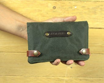 Waxed Canvas Tobacco/tobacco pouch/cigarette case/smoking Accessories/pipe case/Tobacco Case/Moleskine case/Passport case.