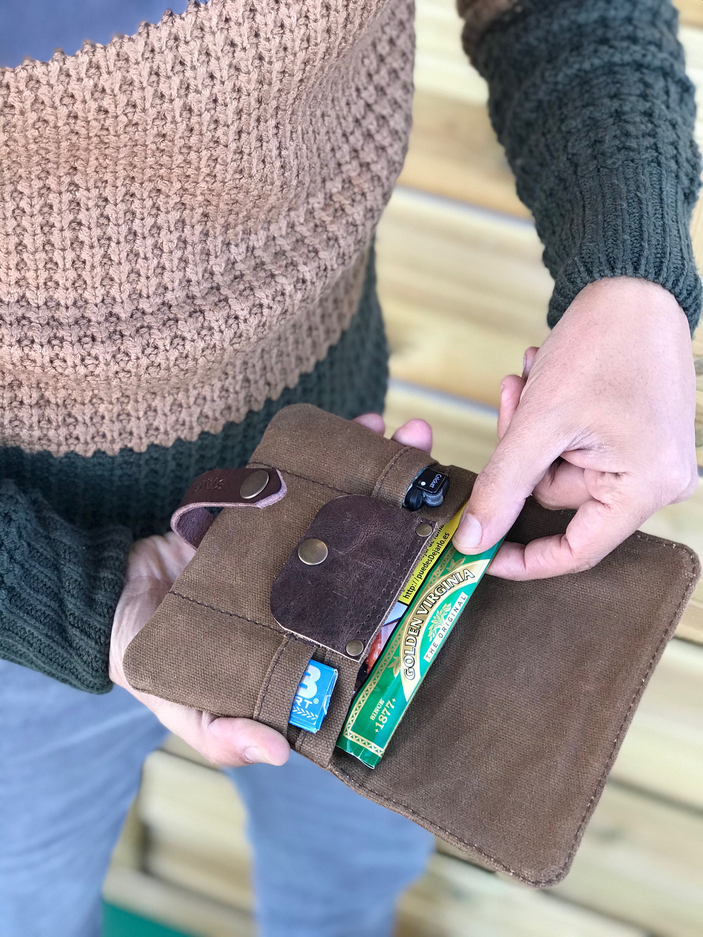 Waxed Canvas Tobacco Pouch Tobacco Pouch Smoking Etsy