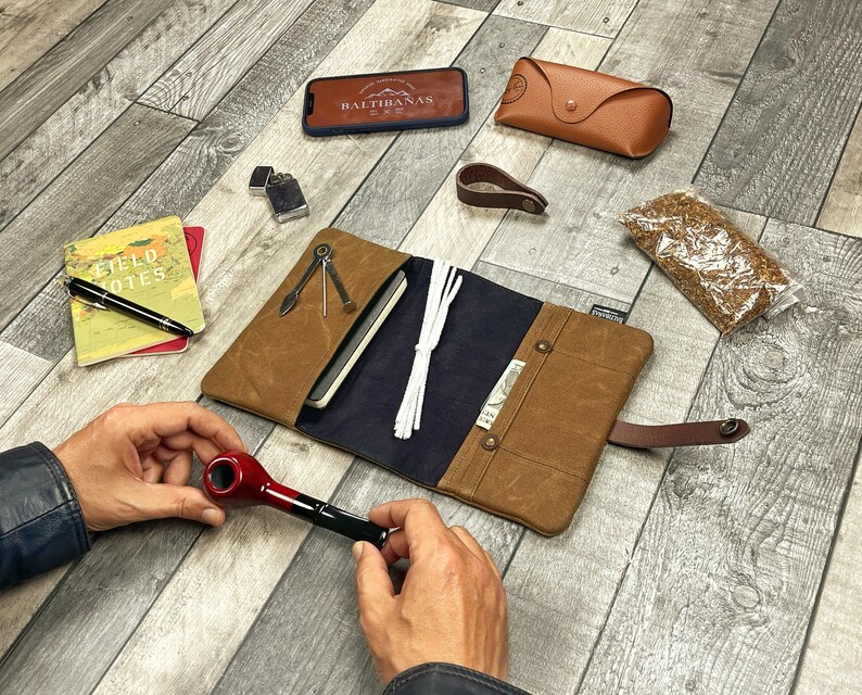 Waxed Canvas Roll Bag for Your Smoking Pipe Waterproof Cover Etsy