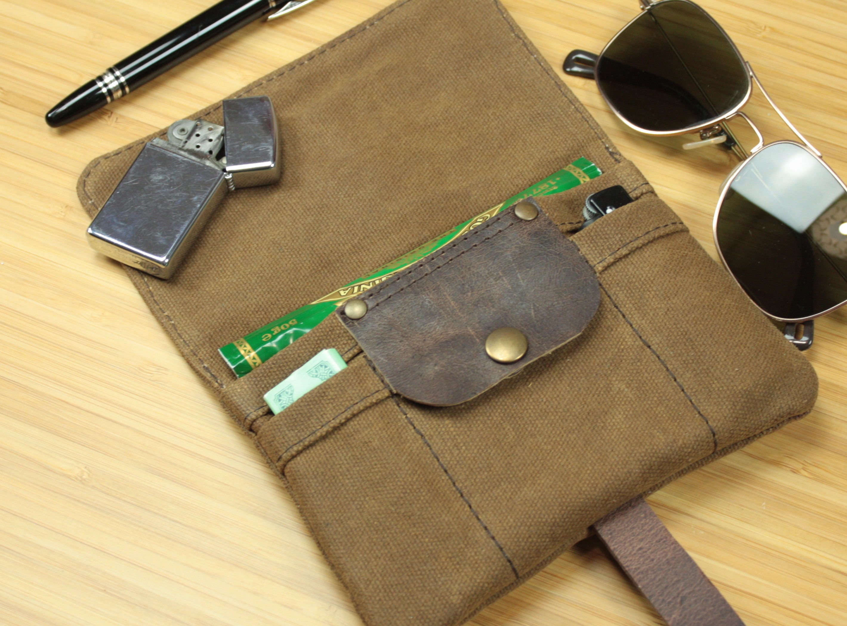 Waxed Canvas Tobacco Pouch Smoking Accessories Canvas Etsy