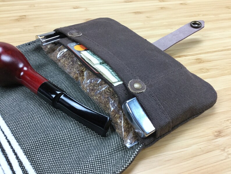 Waxed Canvas Pipe Case Accessories Smokers Waterrepellent Etsy