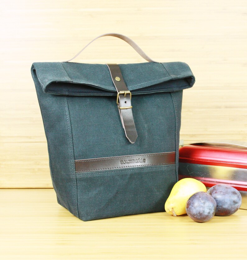 Waxed canvas lunch bag elegant women's lunch box food Etsy