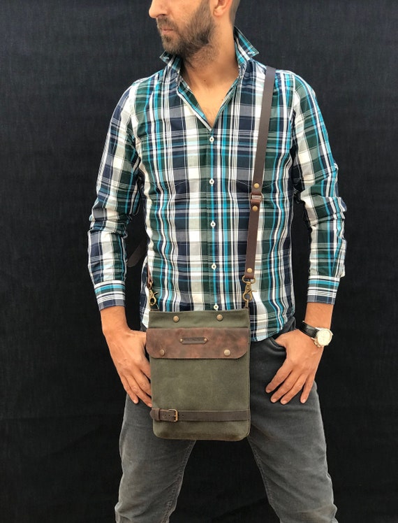 ONTOP Unisex Canvas Crossbody Bag - Trendy Shoulder Bag With Multiple Pockets For Men & Women - View #10