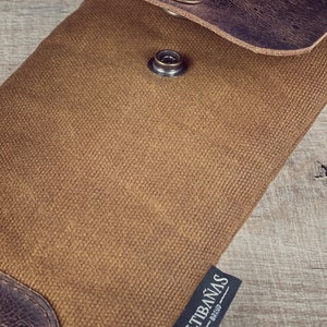 Waxed canvas cell phone case, waxed belt cell phone case, waxed hanging cell phone case image 5