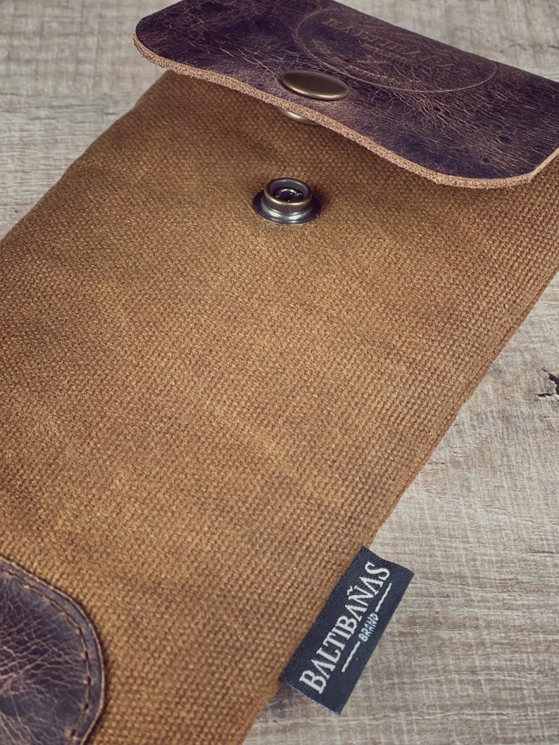Waxed canvas cell phone case, waxed belt cell phone case, waxed hanging cell phone case image 5
