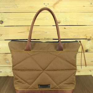 Waxed Canvas Tote Bag, Canvas and leather bag, Travel Bag, Canvas Tote, waxed bag, shopping bag, tote bag with leather, zipper tote bag