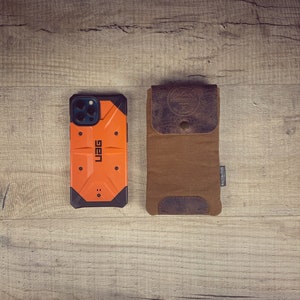 Waxed canvas cell phone case, waxed belt cell phone case, waxed hanging cell phone case image 3