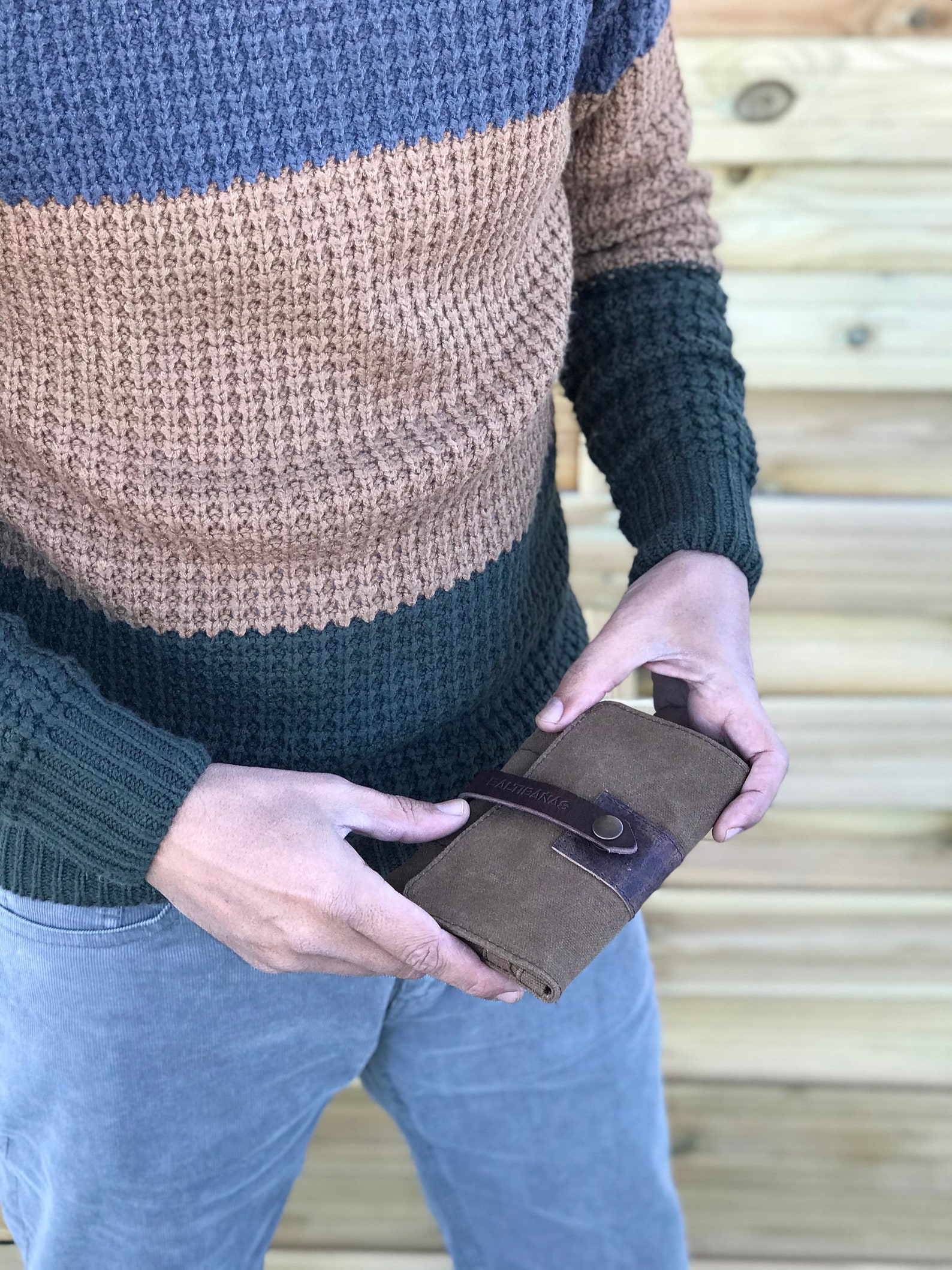 Waxed Canvas Tobacco Pouch Handmade Tobacco Pouch Small Etsy