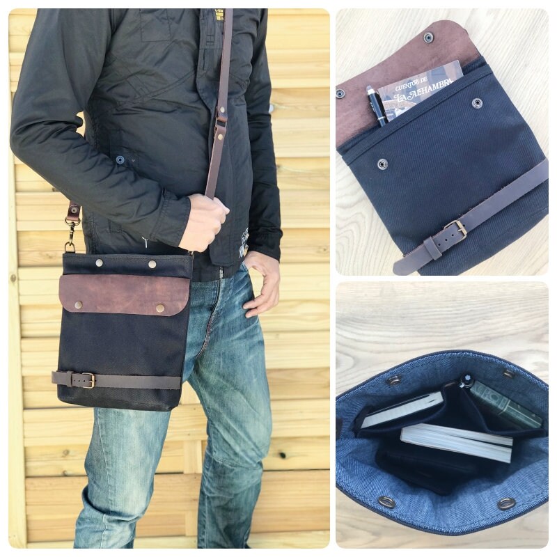 Waxed Messenger Bag Urban Design Canvas Shoulder Bag and Etsy UK