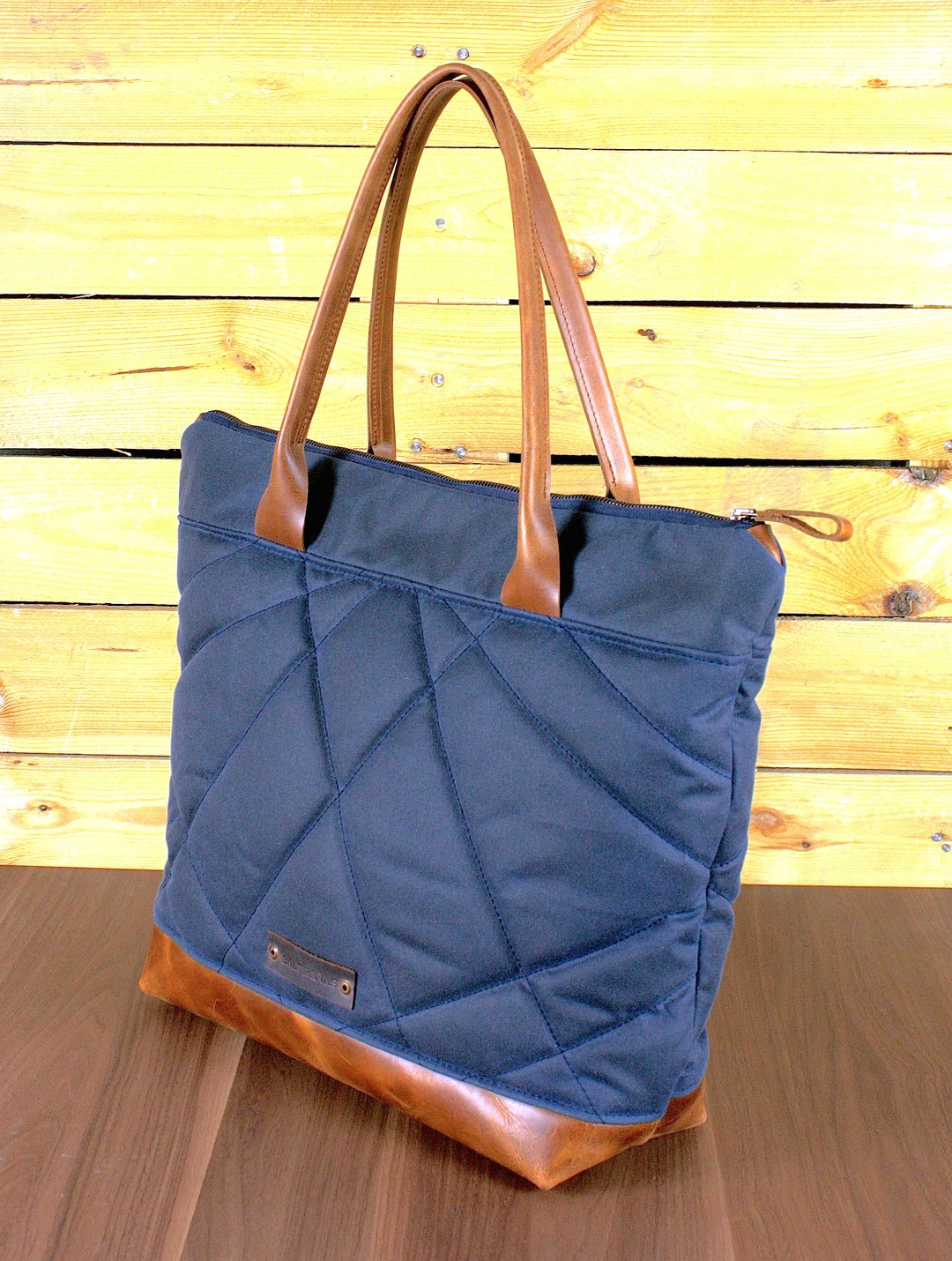 Waxed Canvas Tote Bag, Canvas and Leather Bag, Travel Bag, Canvas Tote