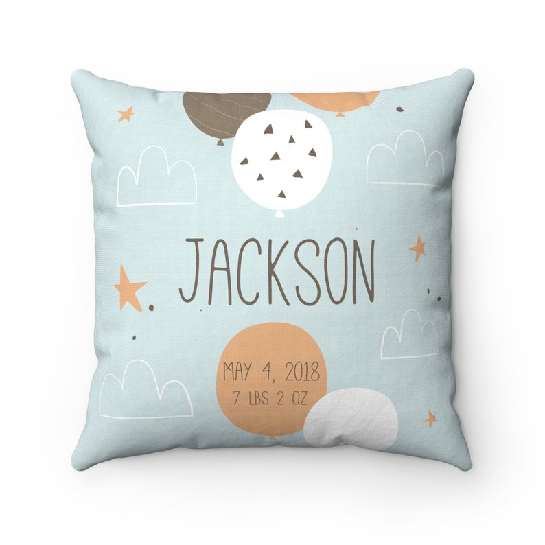 Boy Baby Stat Pillow Personalized Custom Name Pillow Birth Etsy