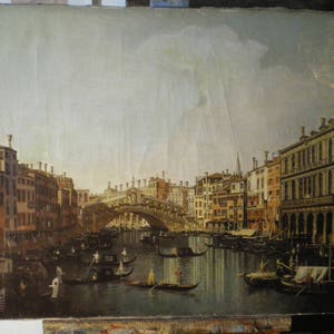 Canaletto, Venice, bridge of Rialto, oil on canvas (it&#39;s not a print) (copy of canaletto, dimension like original)