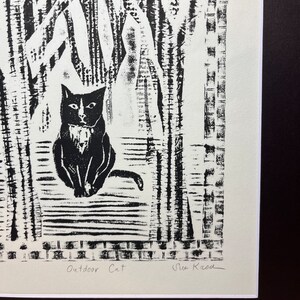 Outdoor Cat: Collagraph print of an exterior scene. image 5