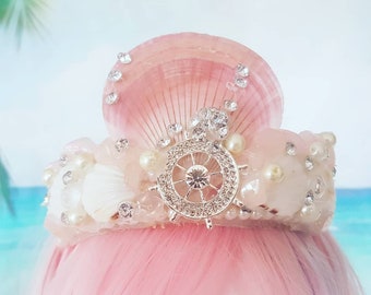 Shell Crown, Mermaid Crown, mermaid cosplay crown, beautiful crown, shell headband, seashell crown, shell hairpiece, seashell tiara