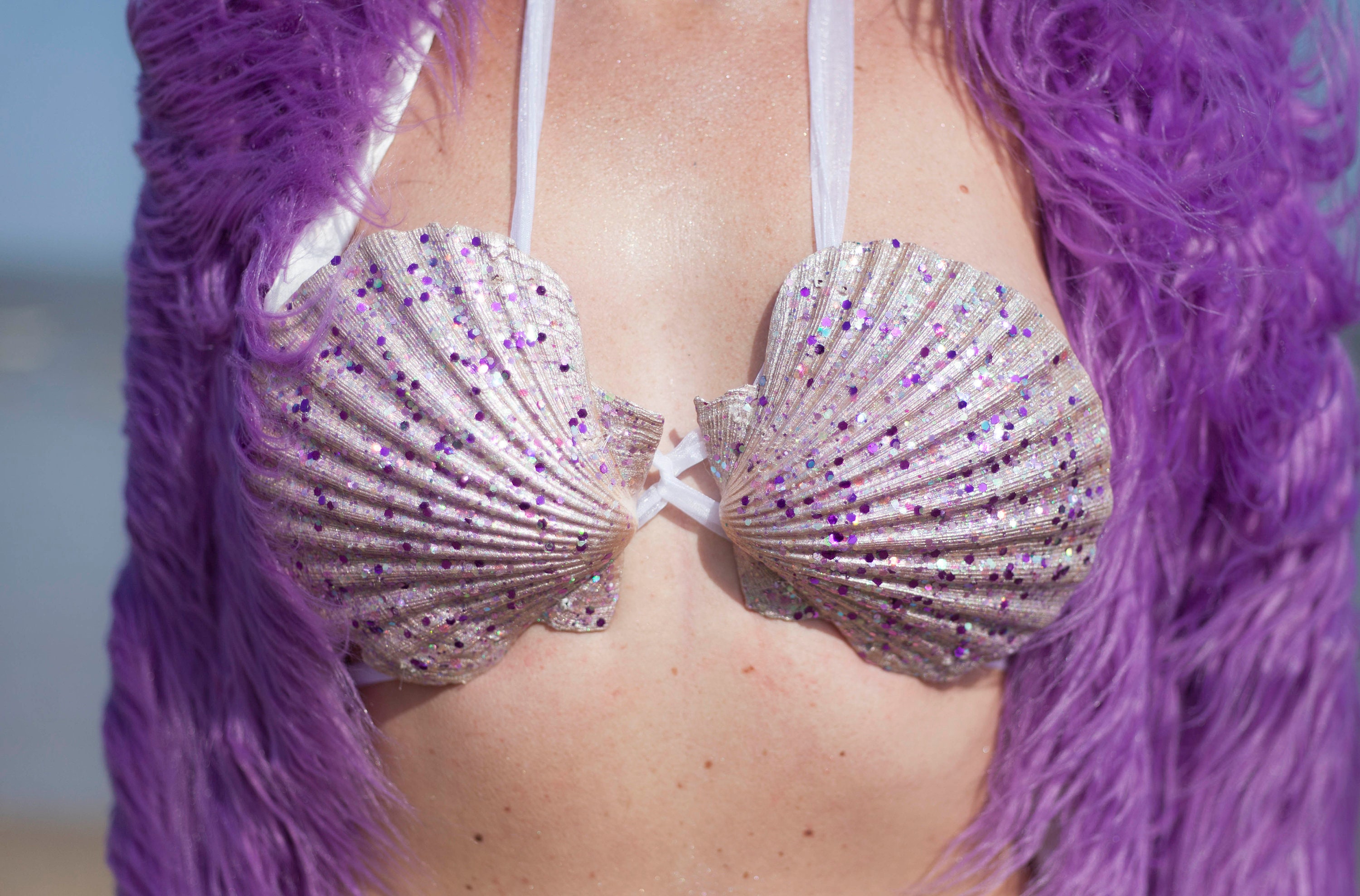 Large Swimmable Mermaid Bra Powdered Purple. Adult Medium for Festivals,  Parties, Cosplay, Mermaid Dress Up, Mermaid Costume, Shell Bra. -   Canada