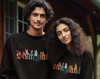 Disneyland Couple Sweatshirts Family Matching Sweats Mickey Mouse Minnie Mouse Disney Colorful Design Hoodies