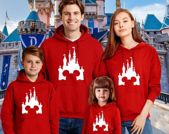 Disney Castle Matching Family Hoodies for Adults Kids Men Women Youth Kids, Disneyland Family Vacation Disneyworld Mickey Mouse Minnie Mouse