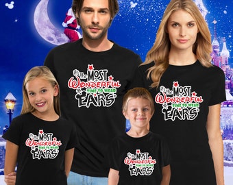 Disney   Most Wonderful Time to wear Ears Mickey Mouse Minnie Mouse Family Trip Disney Family Matching Shirts for Adult Kids
