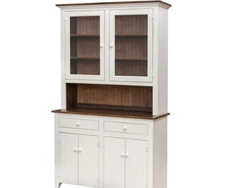 Calgary - Amish Handcrafted Dining Hutch - Free Delivery Within the USA